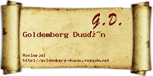Goldemberg Dusán névjegykártya